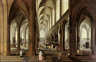 Innenansicht der Kathedrale von Antwerpen, ca. 1650